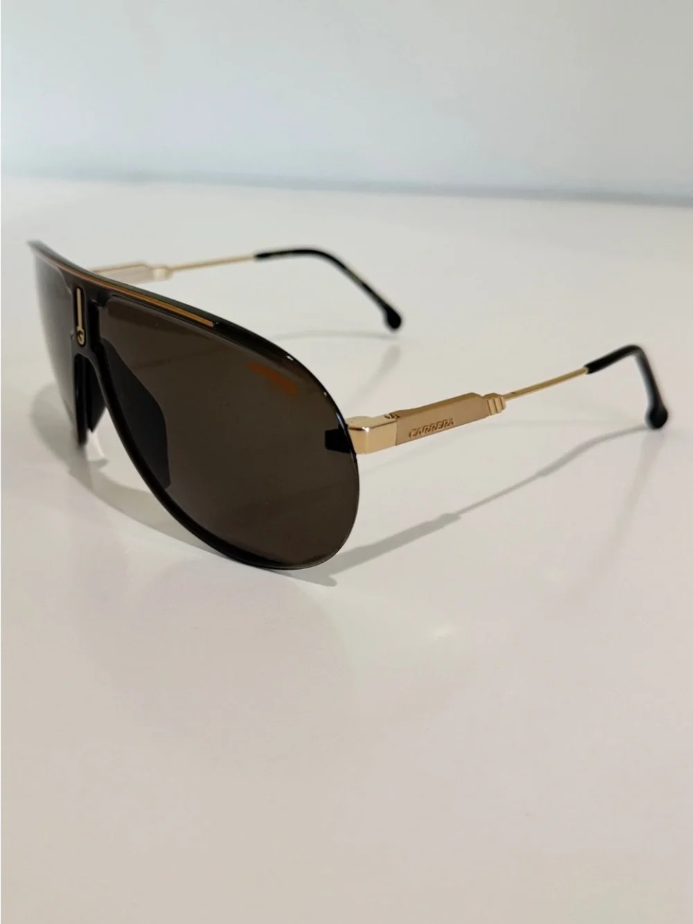 NWOT Carrera Superchampion Special Edition Black Gold Aviator Sunglasses 2M22K